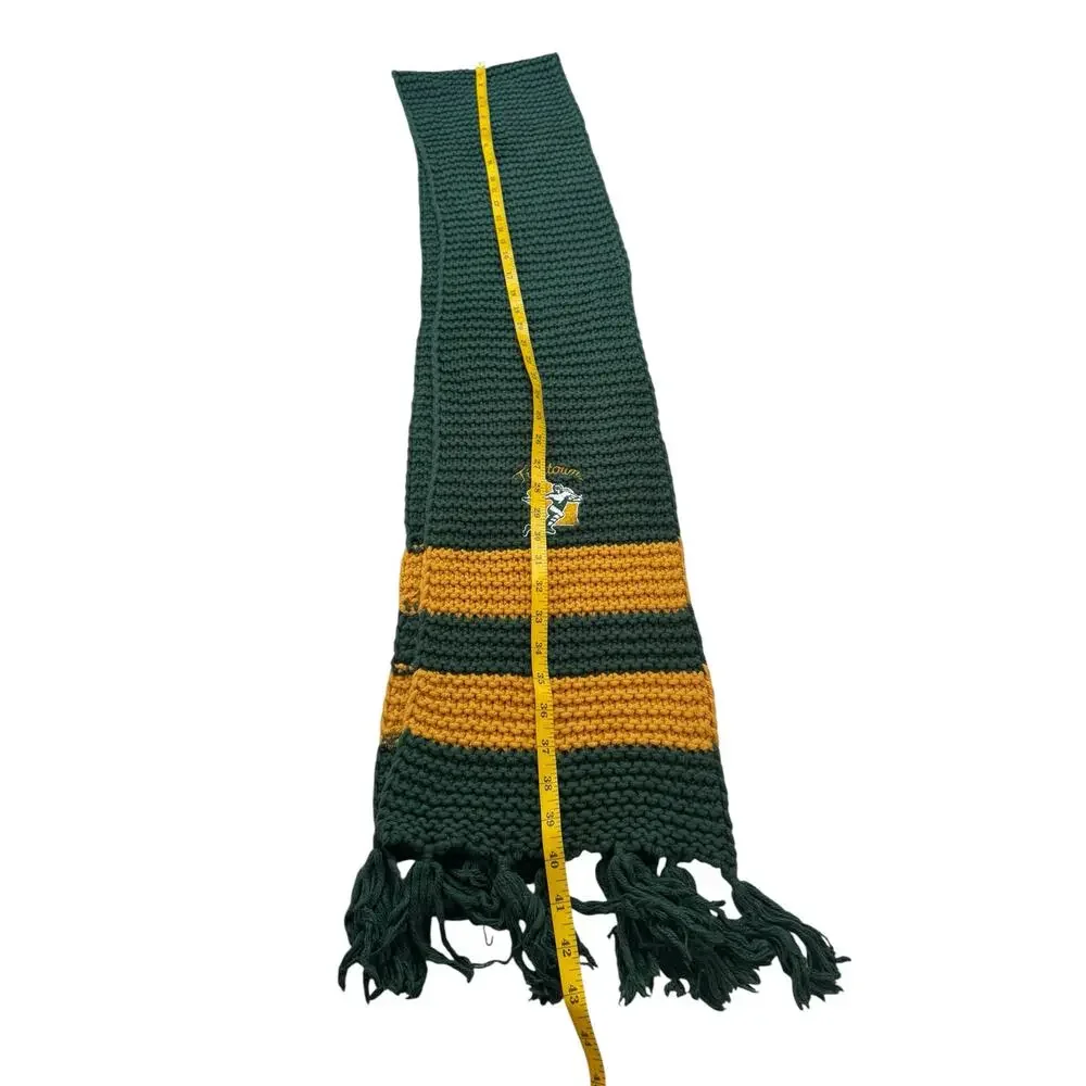 Green Bay Packers Titletown LANDS END Knit Scarf Green Gold Cotton Football NFL